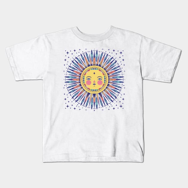 Feathered sun Kids T-Shirt by Paolavk